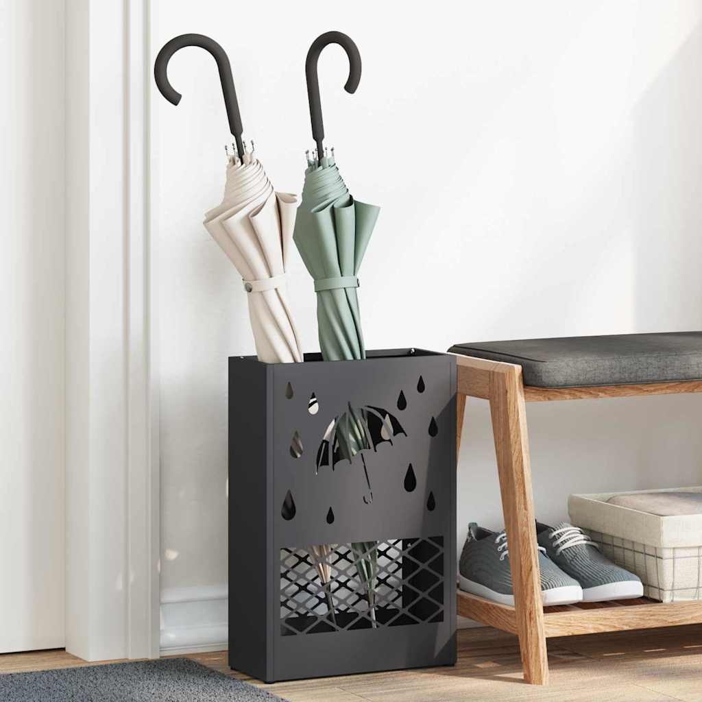 Stalak za kišobran Crna 28 x 12 x 41 cm Čelik