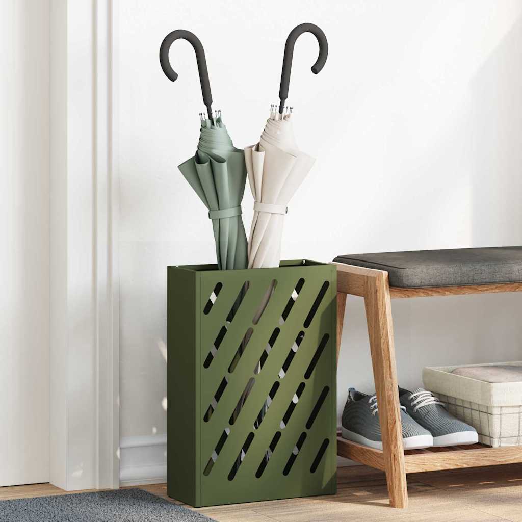 Stalak za kišobran Maslinovo zelena 28 x 12 x 41 cm Čelik