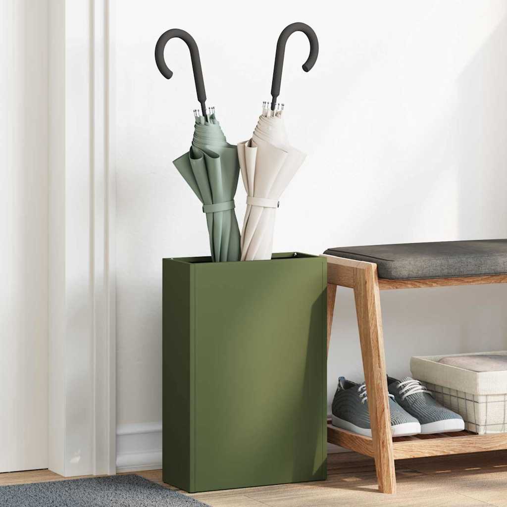 Stalak za kišobran Maslinovo zelena 28 x 12 x 41 cm Čelik