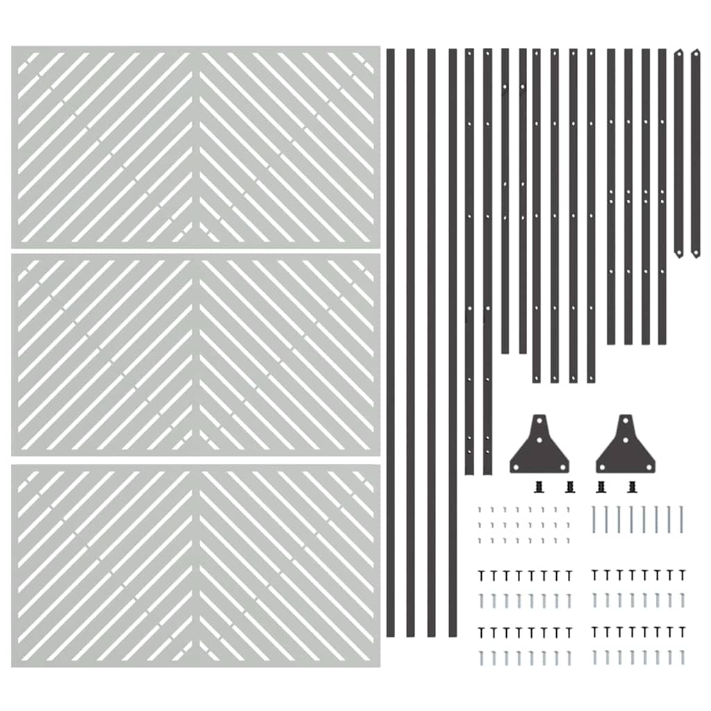 Zaslon za privatnost Siva 100 x 50 x 180 cm Čelik
