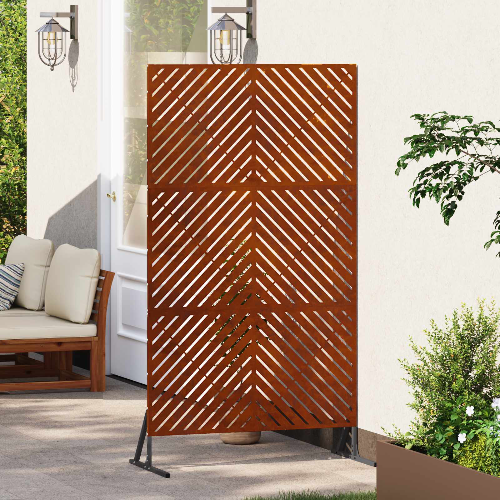 Zaslon za privatnost 100 x 50 x 180 cm Otporni čelik Rđa