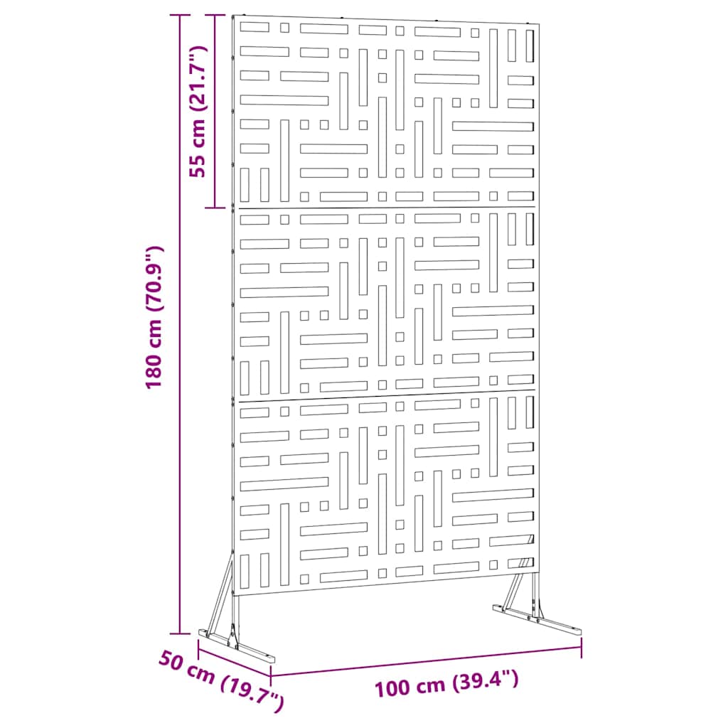 Zaslon za privatnost Siva 100 x 50 x 180 cm