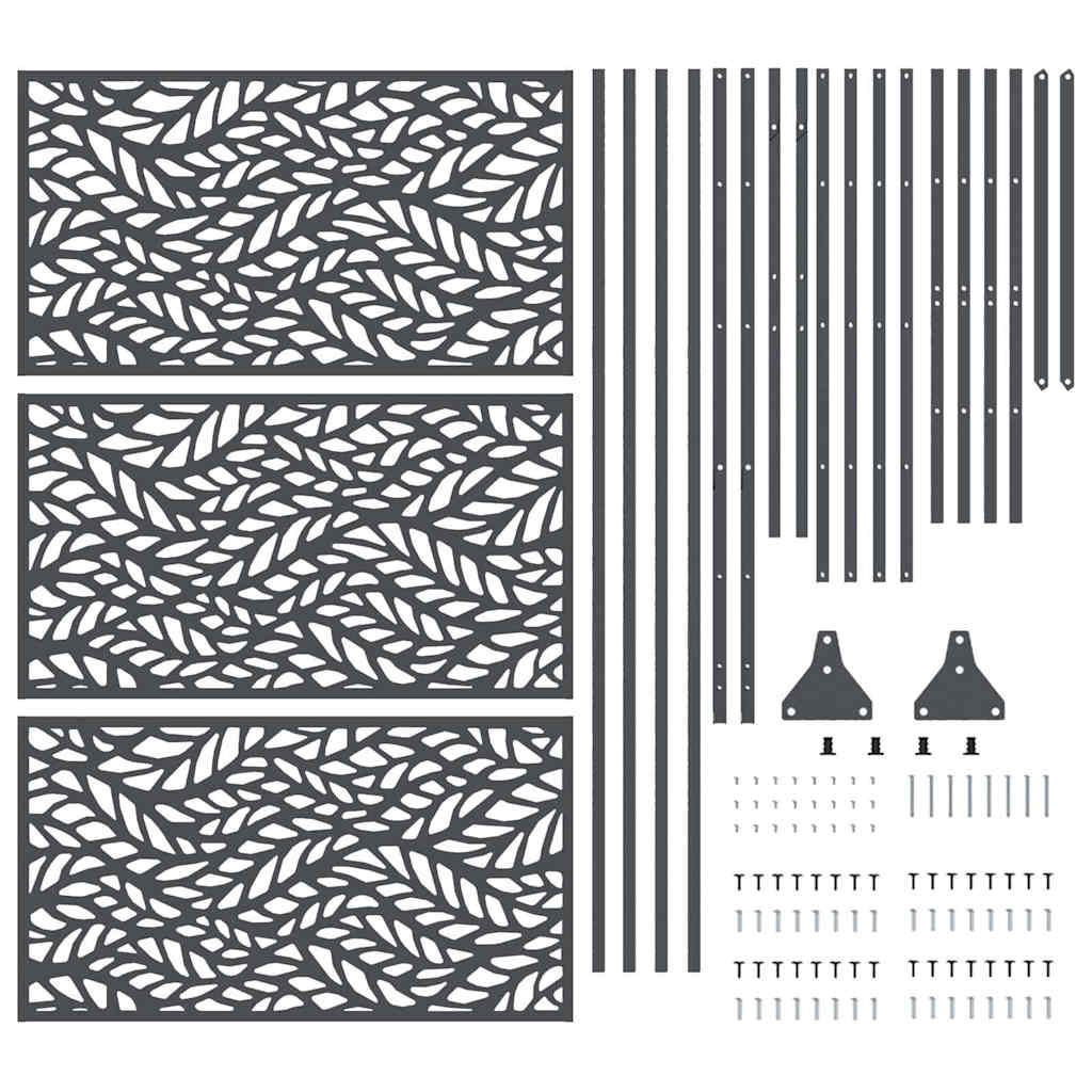 Zaslon za privatnost 100 x 50 x 180 cm Čelik Antracit