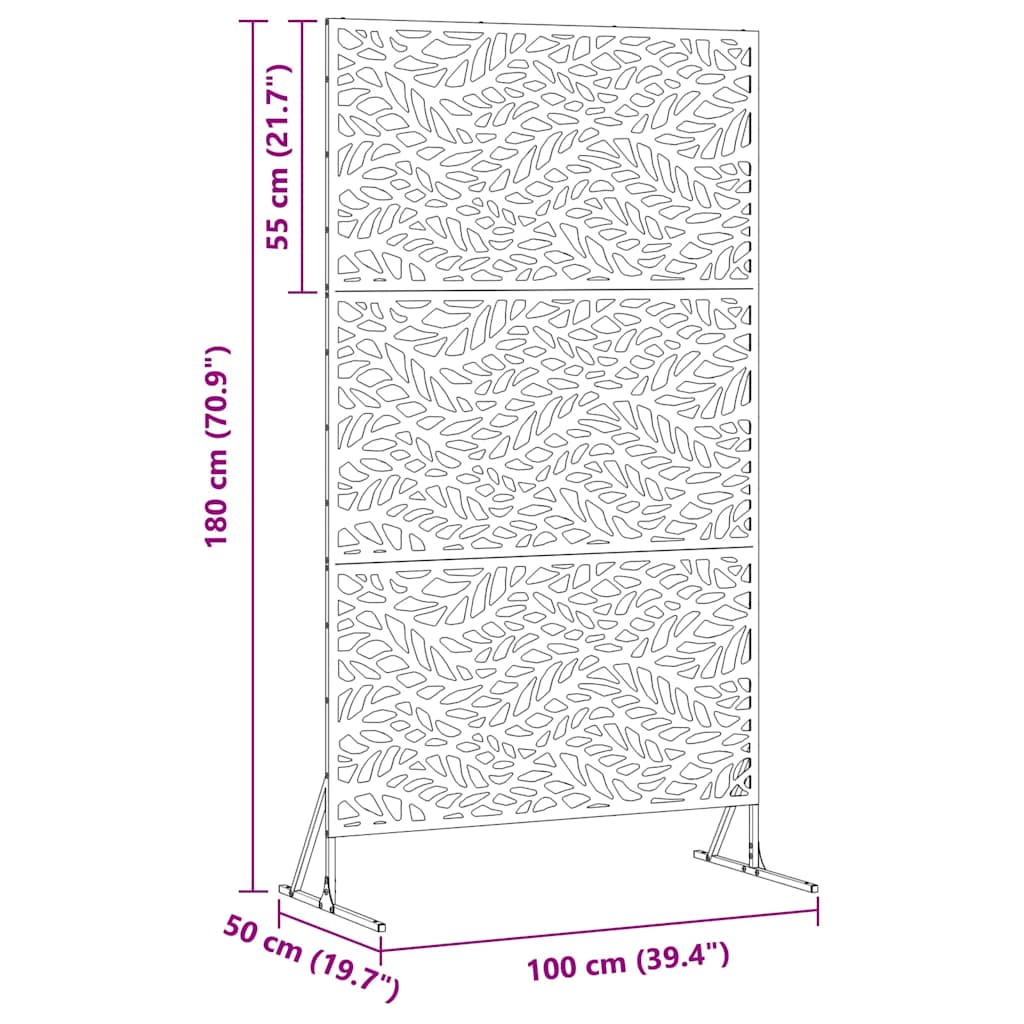 Zaslon za privatnost Siva 100 x 50 x 180 cm