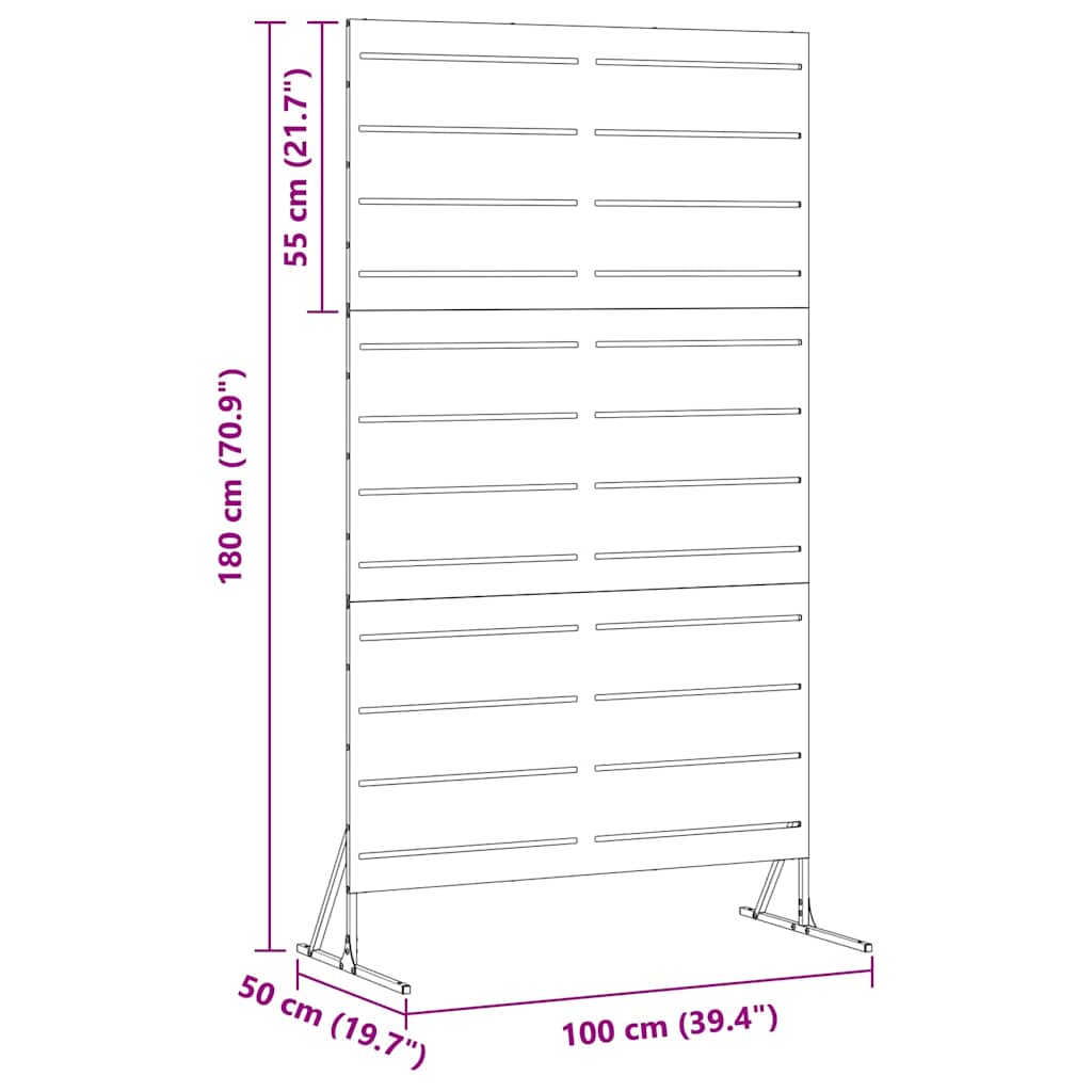 Zaslon za privatnost Siva 100 x 50 x 180 cm