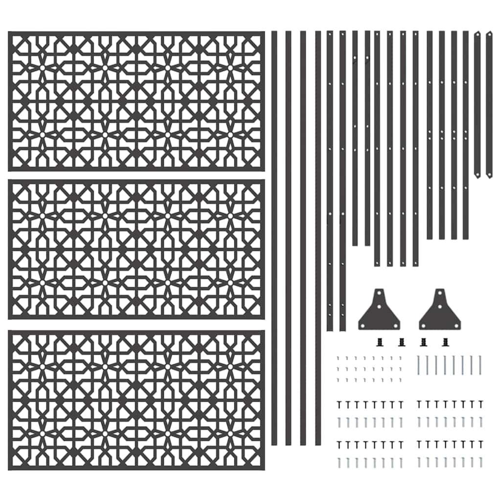 Zaslon za privatnost 100 x 50 x 180 cm Čelik Crna