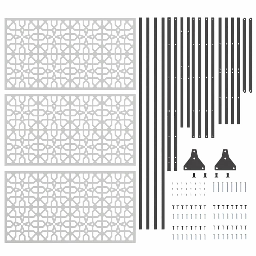 Zaslon za privatnost Siva 100 x 50 x 180 cm Čelik