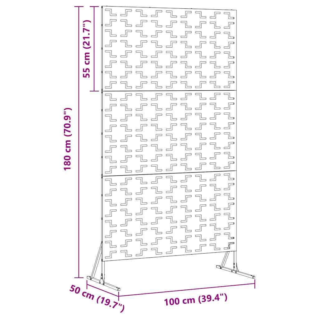 Zaslon za privatnost Siva 100 x 50 x 180 cm