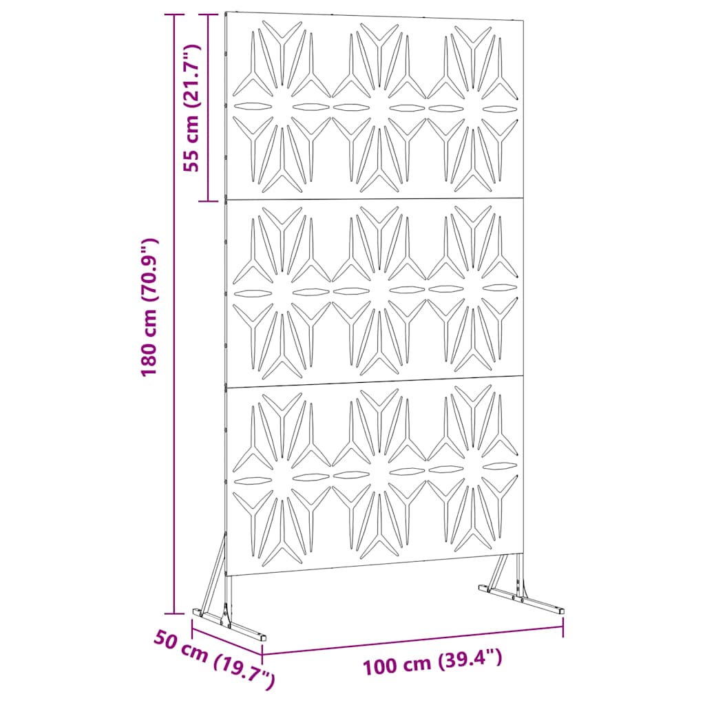 Zaslon za privatnost Antracit 100 x 50 x 180 cm Čelik