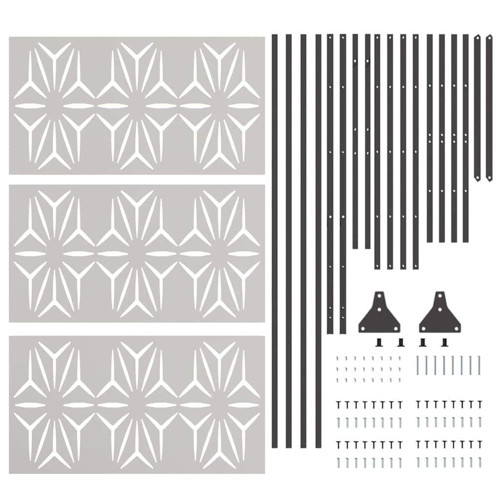 Zaslon za privatnost Siva 100 x 50 x 180 cm Čelik