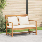 klupa s jastukom Smeđa i krem 110 x 66 x 76 cm Čvrsto teak drvo