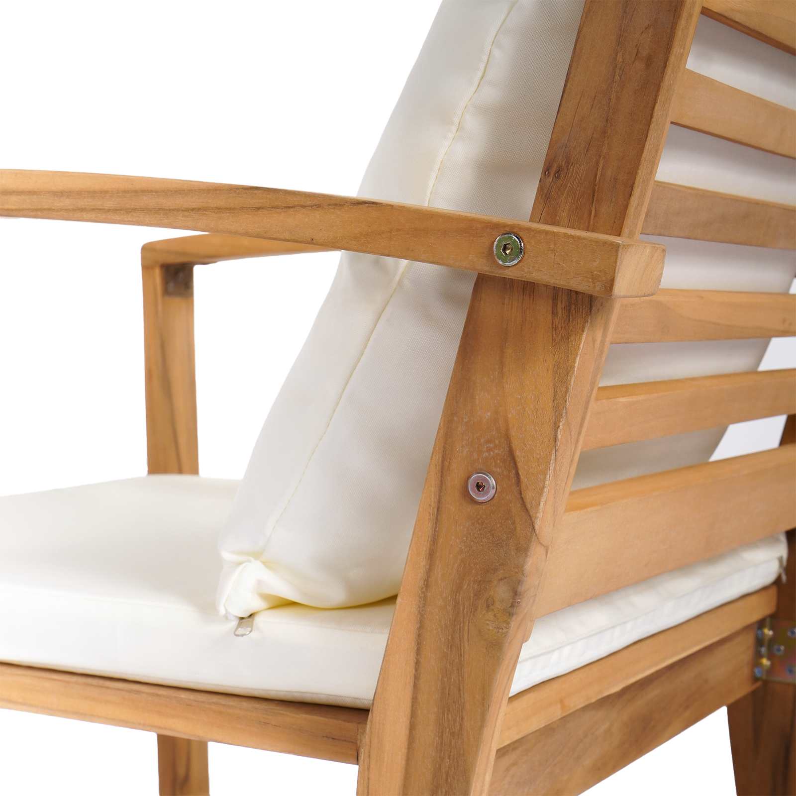 Stolica 2 Komad Smeđa i krem 65 x 60 x 76,5 cm Čvrsto teak drvo