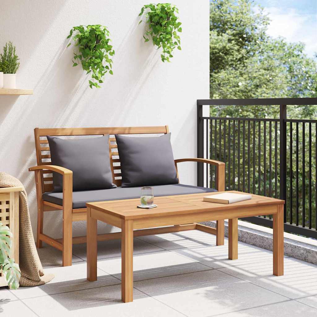 klupa Smeđa i tamno siva 110 x 66 x 76 cm Čvrsto teak drvo
