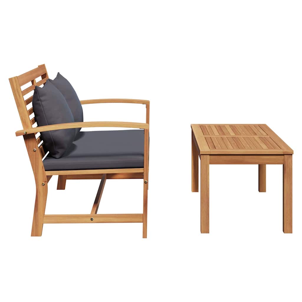 klupa Smeđa i tamno siva 110 x 66 x 76 cm Čvrsto teak drvo