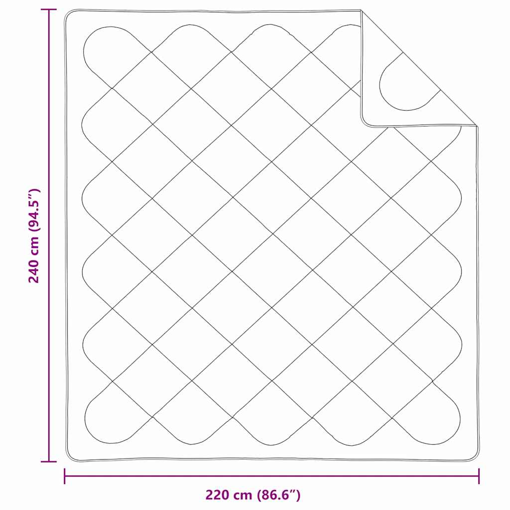 Poplun Bijelo 240 x 220 x 4 cm Poliester