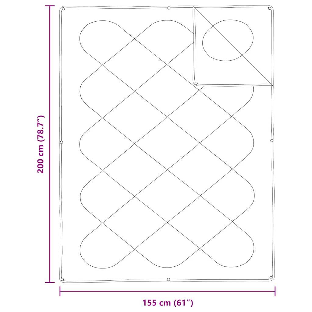 2-u-1 Punionica Bijelo 200 x 155 x 10 cm Poliester