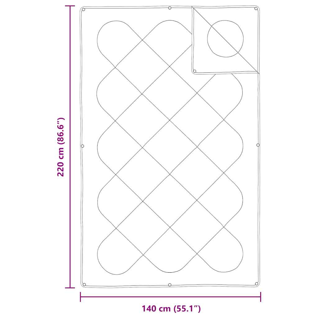 2-u-1 Punionica Bijelo 221 x 140 x 10 cm Poliester