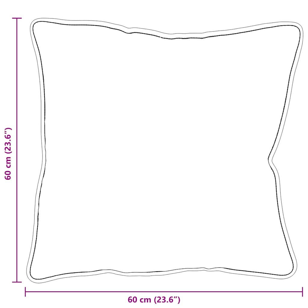 Jastuk s jastukom 2 pcs Bijelo 60 x 60 x 20 cm Poliester