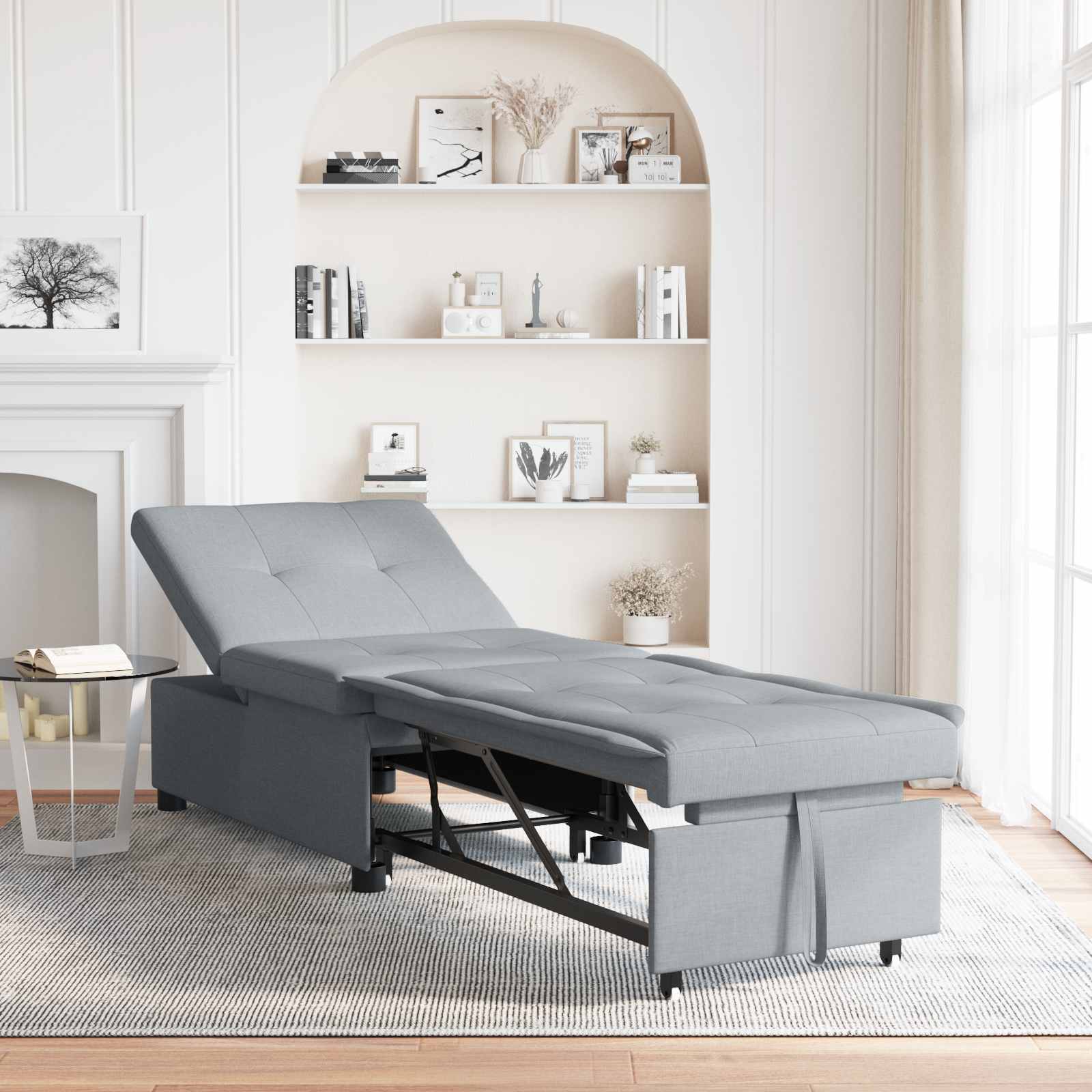 Krevet-sofa na razvlačenje Svijetlo siva 194 x 50 x 82 cm