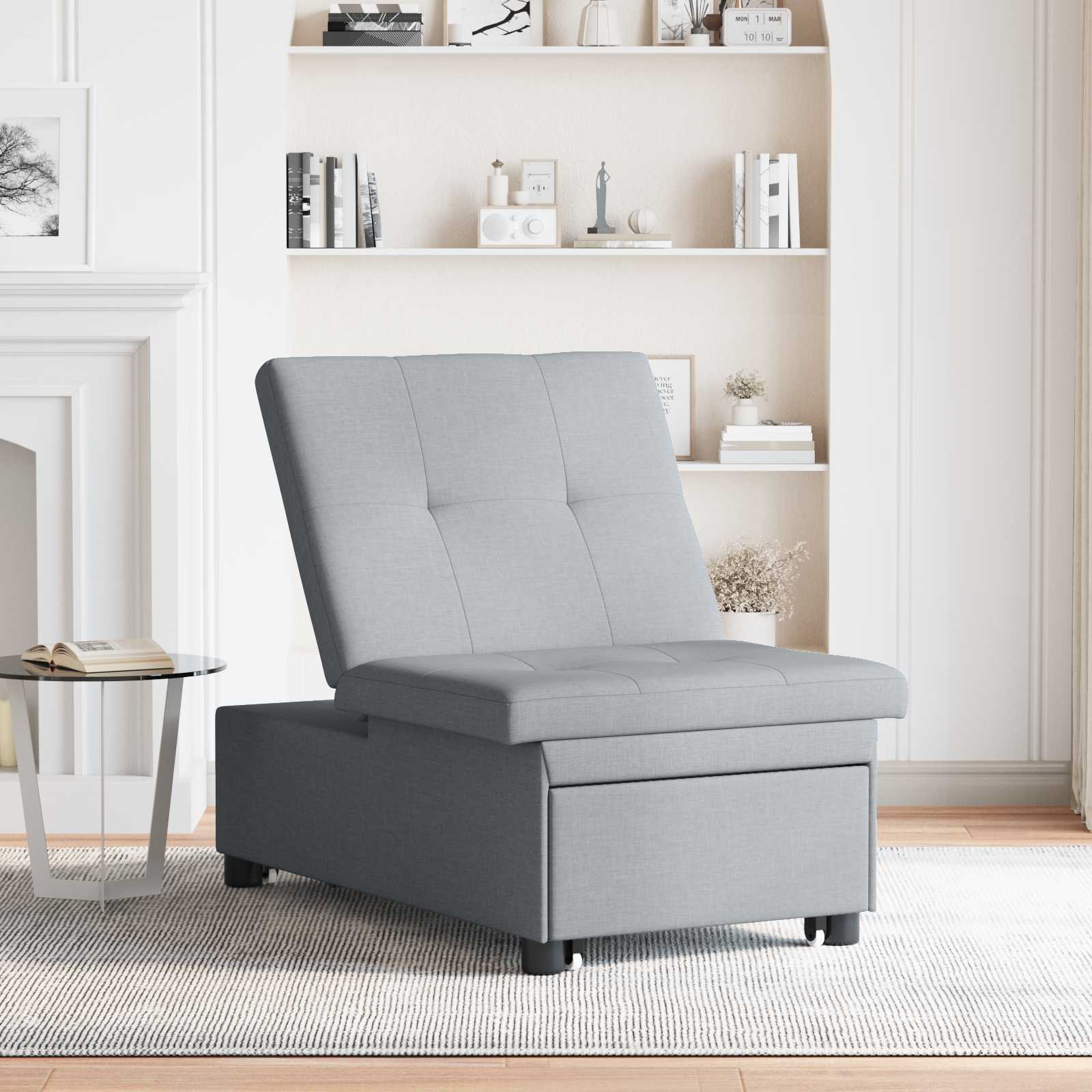 Krevet-sofa na razvlačenje Svijetlo siva 194 x 50 x 82 cm