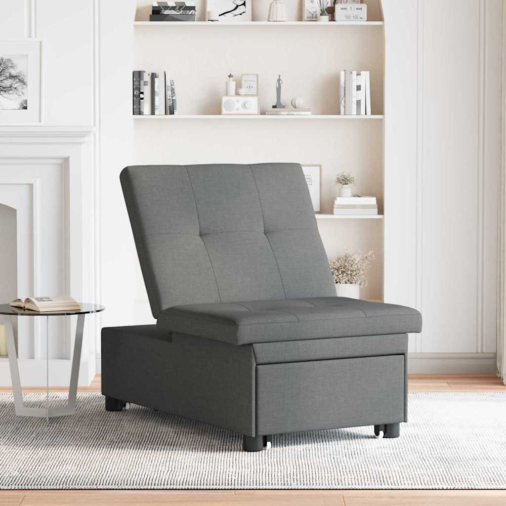 Krevet-sofa na razvlačenje Tamno siva 194 x 50 x 82 cm tkanina