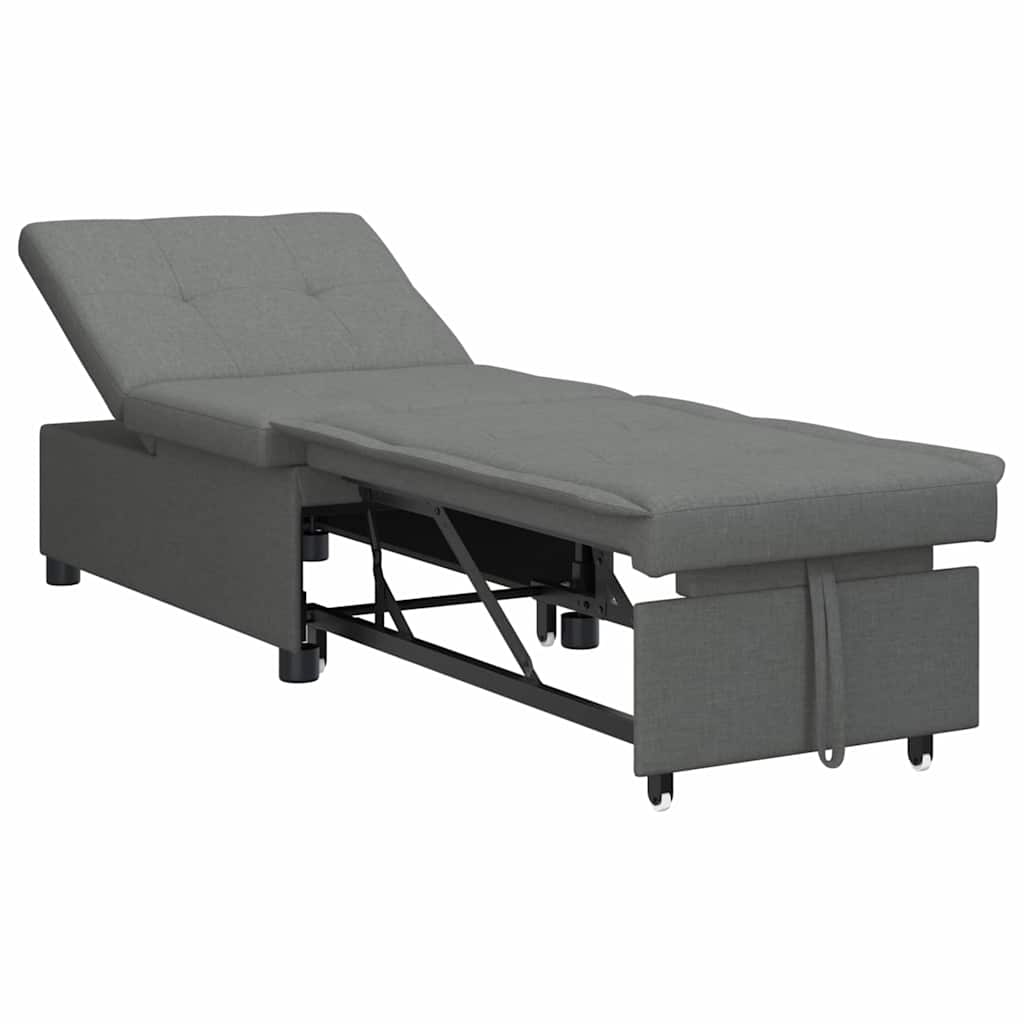 Krevet-sofa na razvlačenje Tamno siva 194 x 50 x 82 cm tkanina