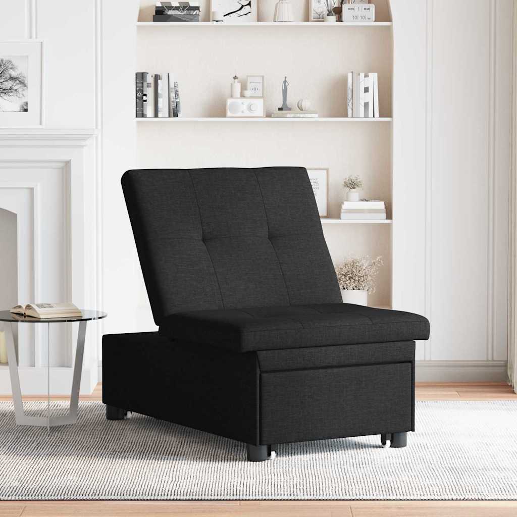 Krevet-sofa na razvlačenje Crna 194 x 50 x 82 cm tkanina