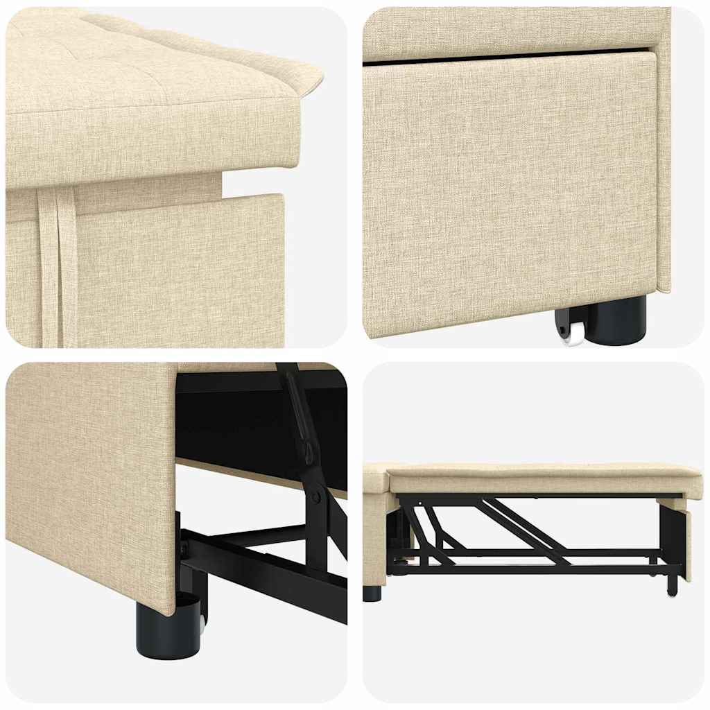 Krevet-sofa na razvlačenje Krema 194 x 50 x 82 cm tkanina