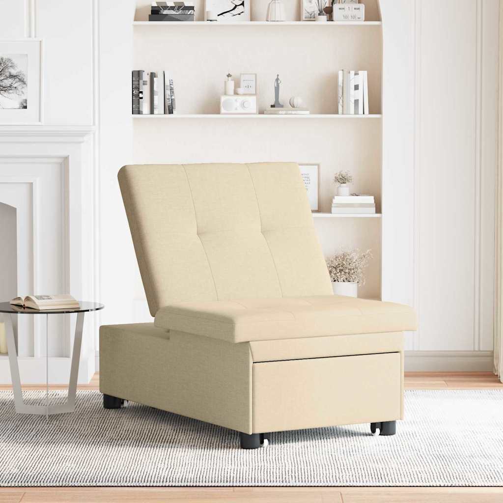 Krevet-sofa na razvlačenje Krema 194 x 50 x 82 cm tkanina