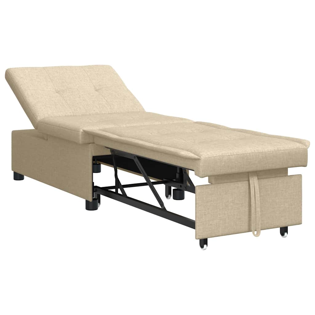 Krevet-sofa na razvlačenje Krema 194 x 50 x 82 cm tkanina