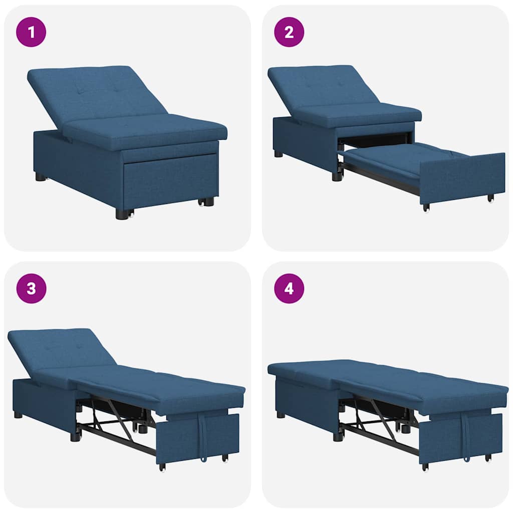 Krevet-sofa na razvlačenje Plava 194 x 50 x 82 cm tkanina
