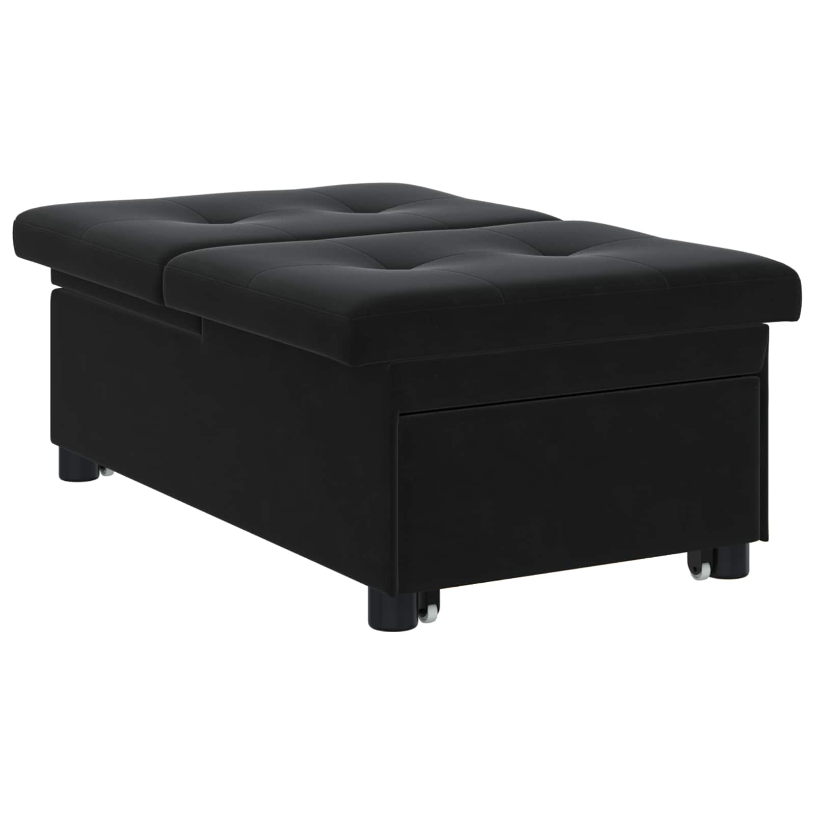 Krevet na razvlačenje Crna 194 x 67 x 82 cm Baršun