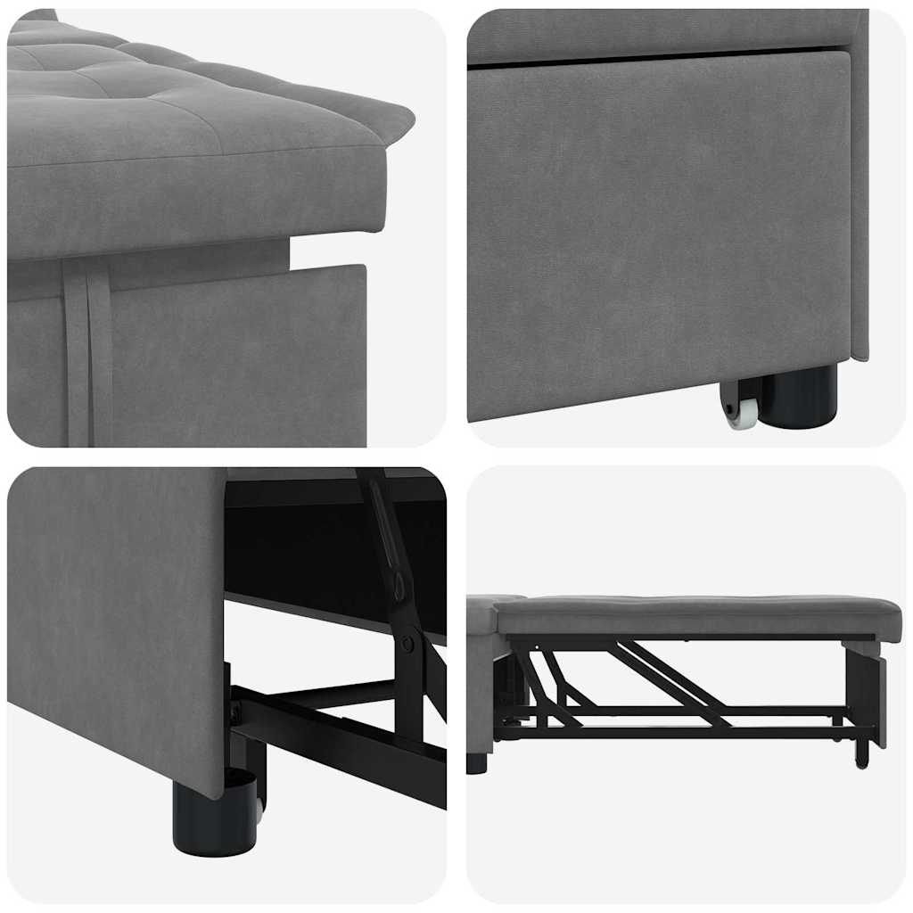 Krevet-sofa na razvlačenje Tamno siva 194 x 67 x 82 cm
