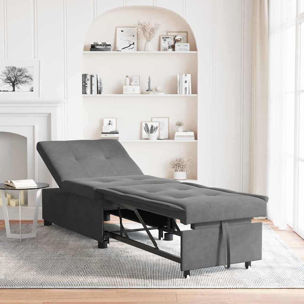 Krevet-sofa na razvlačenje Tamno siva 194 x 67 x 82 cm
