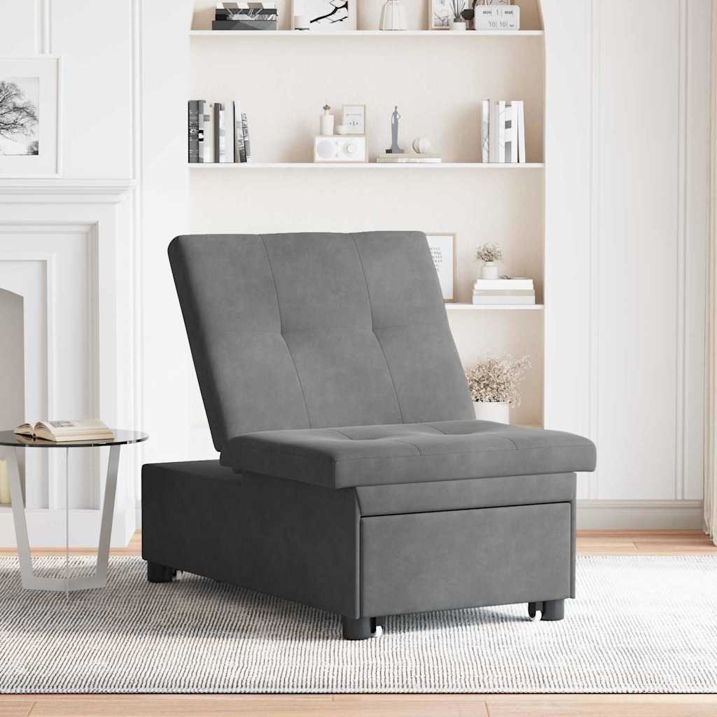 Krevet-sofa na razvlačenje Tamno siva 194 x 67 x 82 cm