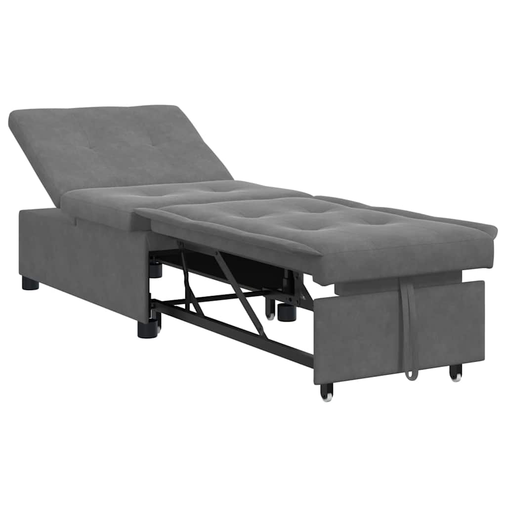 Krevet-sofa na razvlačenje Tamno siva 194 x 67 x 82 cm
