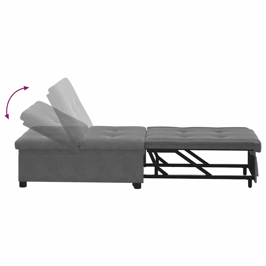 Krevet-sofa na razvlačenje Tamno siva 194 x 67 x 82 cm