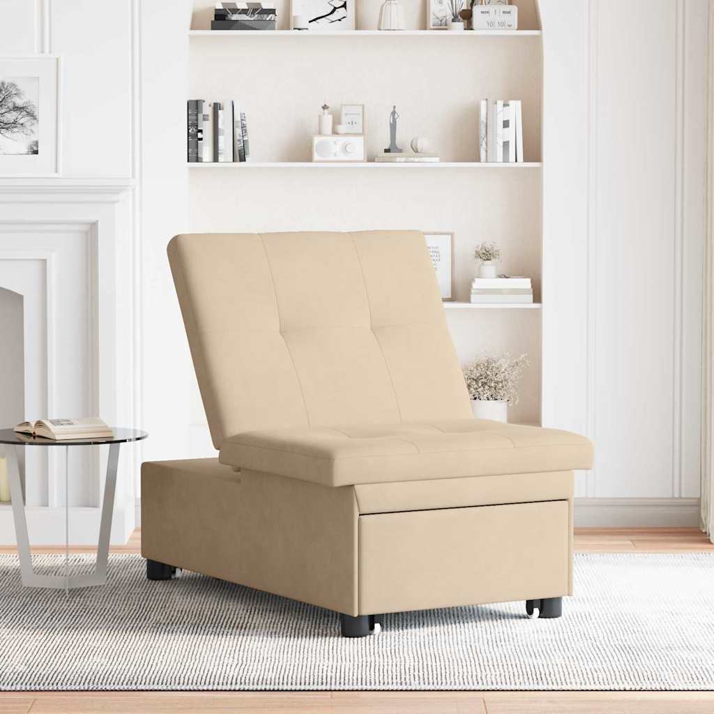 Krevet-sofa na razvlačenje Krema 194 x 67 x 82 cm Mikrovlakna