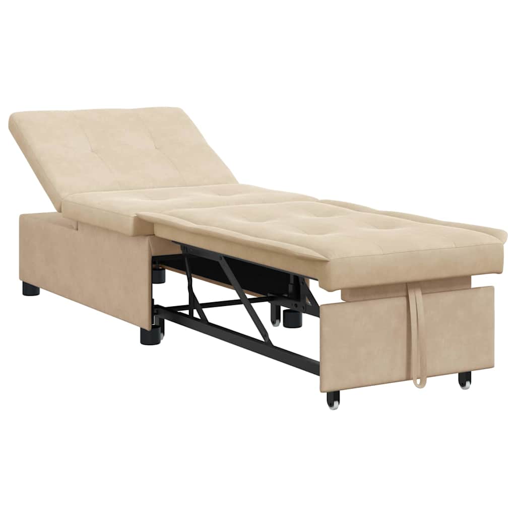 Krevet-sofa na razvlačenje Krema 194 x 67 x 82 cm Mikrovlakna