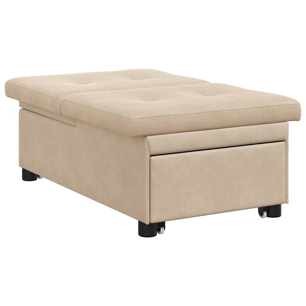 Krevet-sofa na razvlačenje Krema 194 x 67 x 82 cm Mikrovlakna