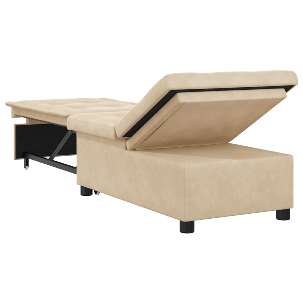 Krevet-sofa na razvlačenje Krema 194 x 67 x 82 cm Mikrovlakna