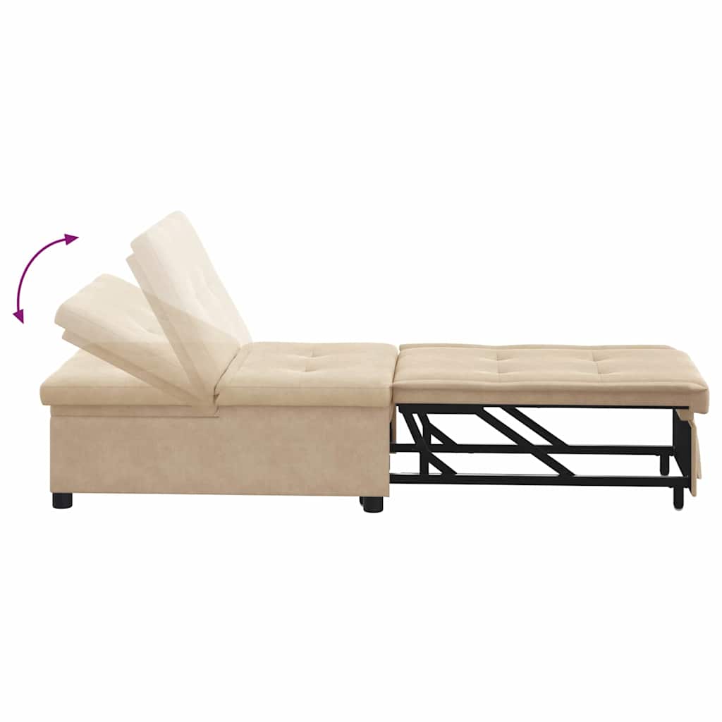 Krevet-sofa na razvlačenje Krema 194 x 67 x 82 cm Mikrovlakna