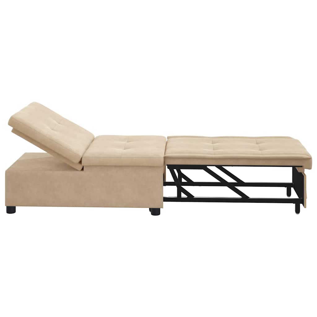 Krevet-sofa na razvlačenje Krema 194 x 67 x 82 cm Mikrovlakna