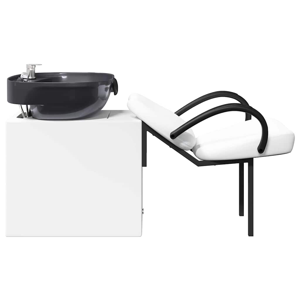 Stolica za šampon Bijela i crna 136 x 60 x 92 cm PVC