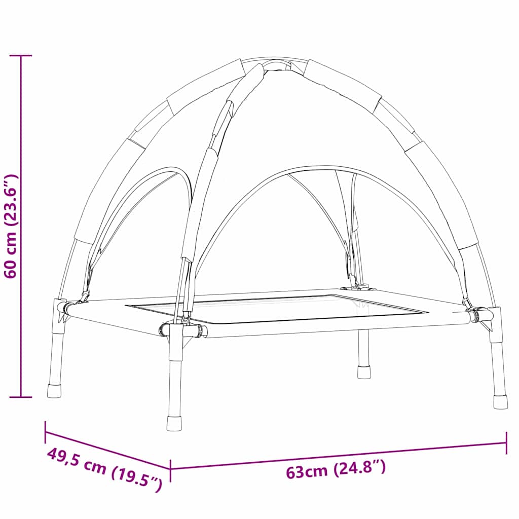 Krevet za psa Crna 63 x 49,5 x 60 cm Čelik