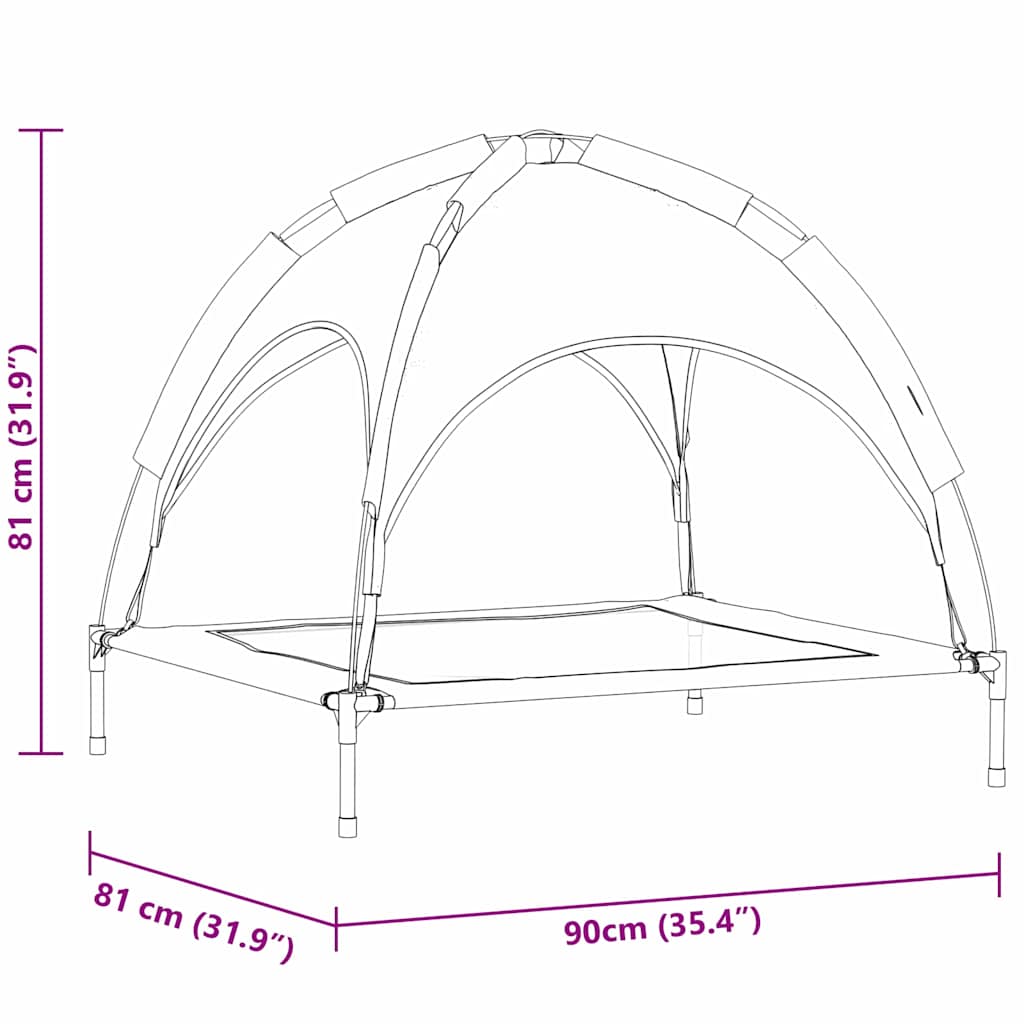 Krevet za psa Crna 90 x 81 x 80,5 cm Čelik