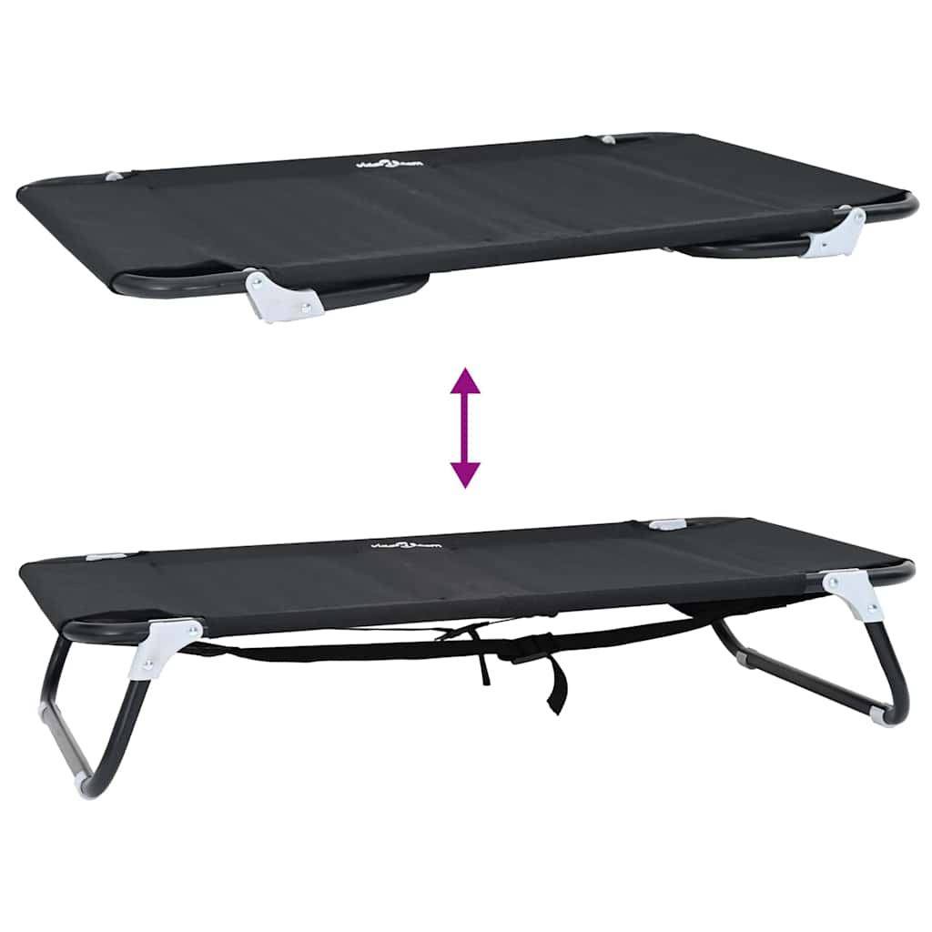 Krevet za psa Crna 90 x 55 x 18 cm Čelik
