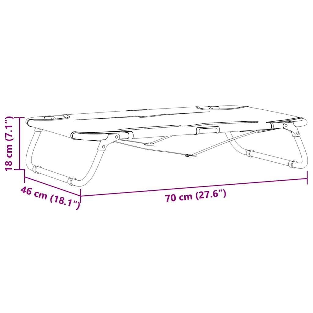 Krevet za psa Svijetlo siva 70 x 46 x 18 cm Čelik