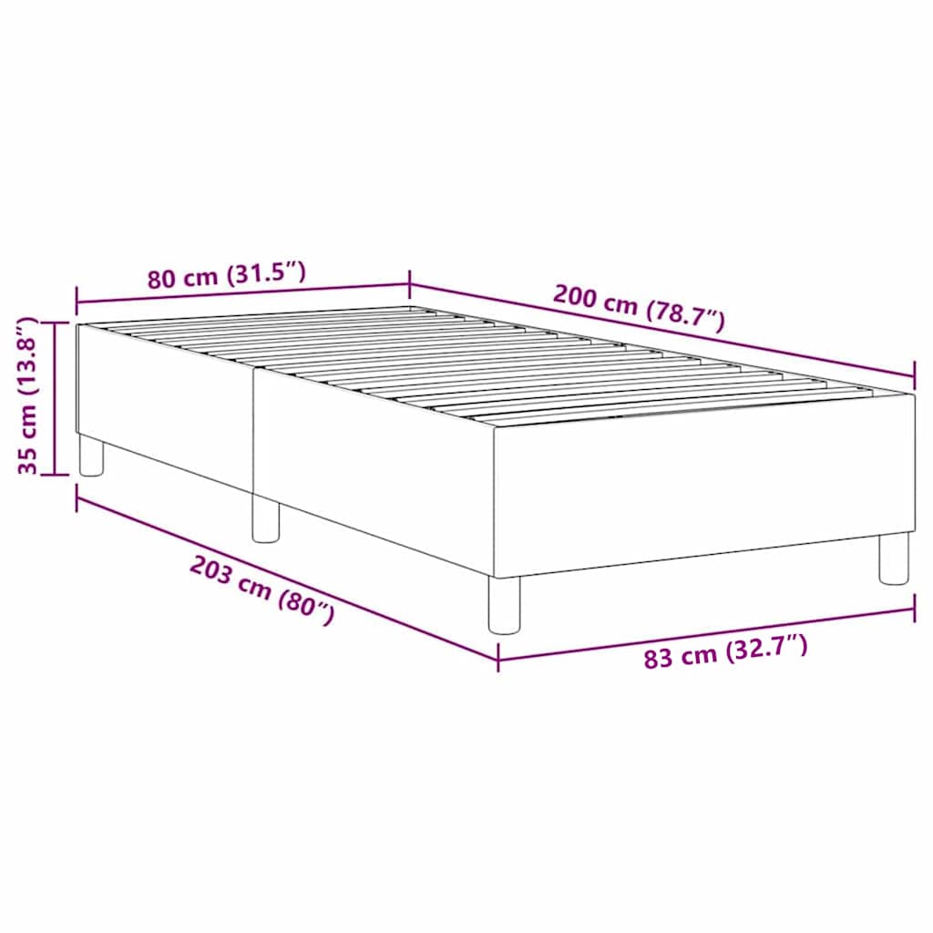 Krevetna platforma Krema 80 x 200 cm Kordura tekstil