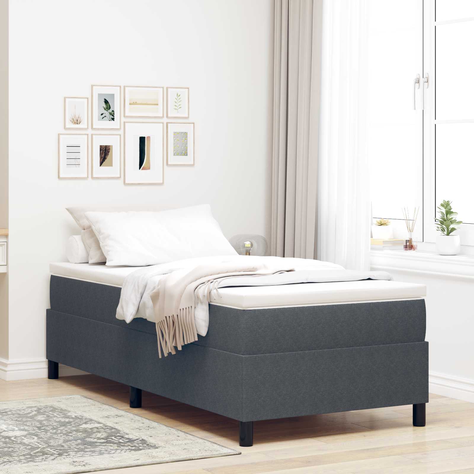 Krevetna platforma Tamno siva 90 x 190 cm Kordura tekstil